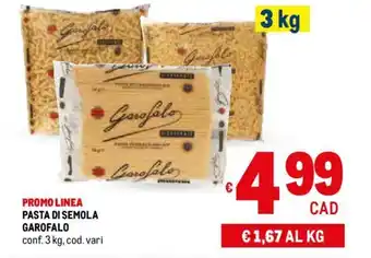 Metro PASTA DI SEMOLA GAROFALO conf.3 kg offerta