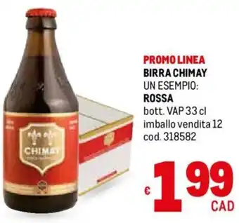 Metro BIRRA CHIMAY ROSSA bott. VAP 33 cl offerta