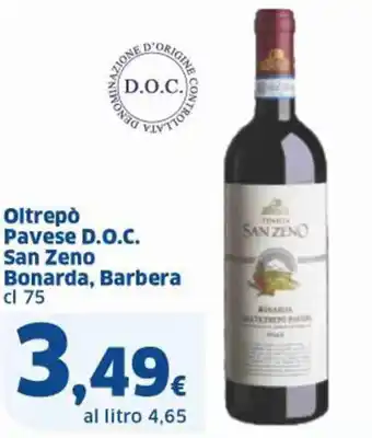 Sigma Oltrepò Pavese D.O.C. San Zeno Bonarda, Barbera cl 75 offerta