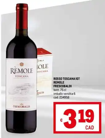 Metro ROSSO TOSCANA IGT REMOLE FRESCOBALDI bott. 75 cl offerta