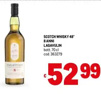 Metro SCOTCH WHISKY 48° 8 ANNI LAGAVULIN bott. 70 cl offerta