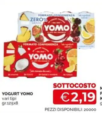 Mercatò YOGURT YOMO vari tipi gr.125x8 offerta