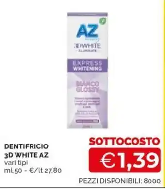 Mercatò DENTIFRICIO 3D WHITE AZ vari tipi ml 50 offerta