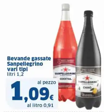 Sigma Bevande gassate Sanpellegrino vari tipi litri 1,2 offerta