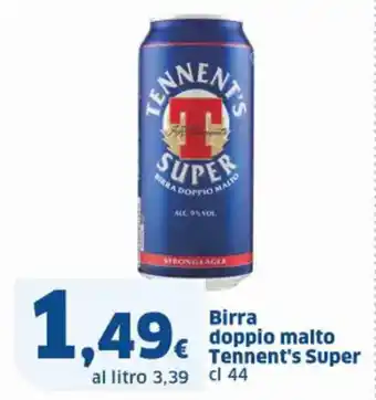 Sigma Birra doppio malto Tennent's Super cl 44 offerta