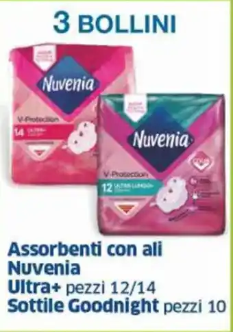 Sigma Assorbenti con ali Nuvenia Ultra+ pezzi 12/14 Sottile Goodnight pezzi 10 offerta