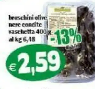 Il Castoro Supermercati Bruschini olive nere condite vaschetta offerta
