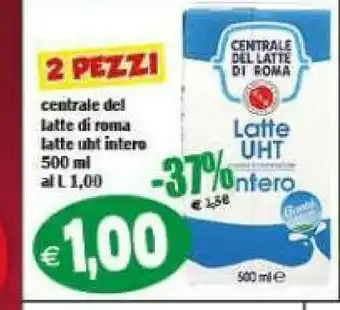 Il Castoro Supermercati Centrale del latte di roma - latte uht parzialmente scremato 1000 g(ml) offerta