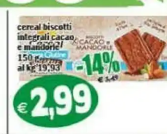 Il Castoro Supermercati Céréal - biscotti cacao e mandorle offerta