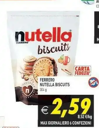 Iperfamily Nutella biscuits 304 g(ml) offerta