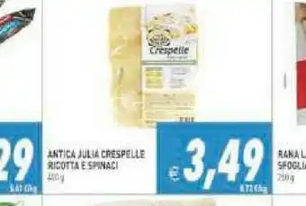 Pim Supermercati Antica julia crespelle ricotta e spinaci offerta