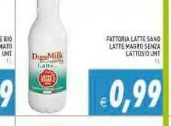 Fattoria latte sano latte magro senza lattosio