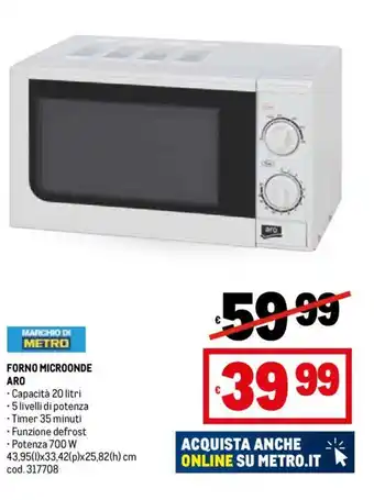 Metro FORNO MICROONDE ARO offerta