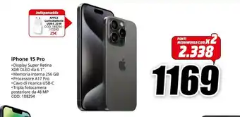 MediaWorld iPhone 15 Pro offerta