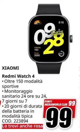 MediaWorld XIAOMI Redmi Watch 4 offerta