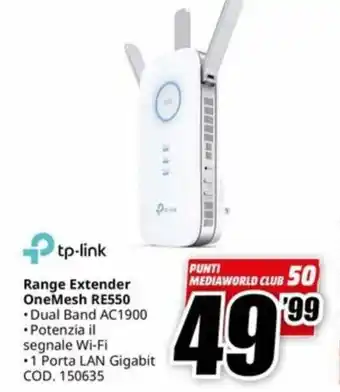 MediaWorld +tp-link Range Extender OneMesh RE550 offerta