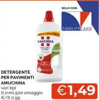 DETERGENTE PER PAVIMENTI AMUCHINA vari tipi It.1+ml 500 omaggio