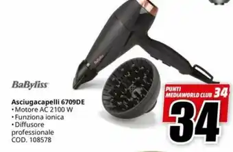 MediaWorld BaByliss Asciugacapelli 6709DE offerta