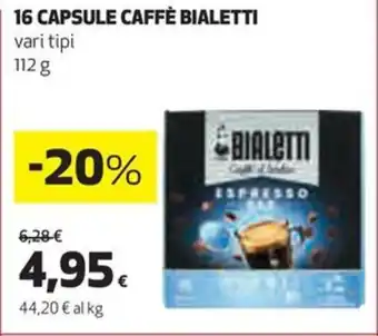 Coop 16 CAPSULE CAFFÈ BIALETTI vari tipi 112 g offerta