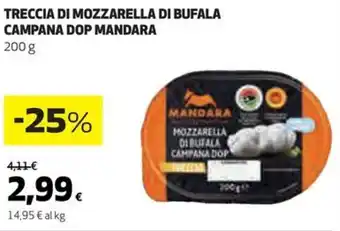 Coop TRECCIA DI MOZZARELLA DI BUFALA CAMPANA DOP MANDARA 200 g offerta