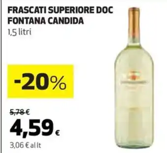 Coop FRASCATI SUPERIORE DOC FONTANA CANDIDA 1,5 litri offerta