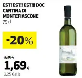 Coop EST! EST!! EST!!! DOC CANTINA DI MONTEFIASCONE 75cl offerta