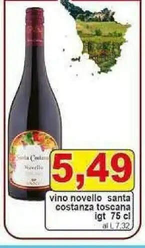 Pewex Santa costanza toscana igt vino novello offerta