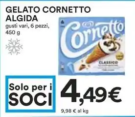 Coop GELATO CORNETTO ALGIDA gusti vari, 6 pezzi, 450 g offerta