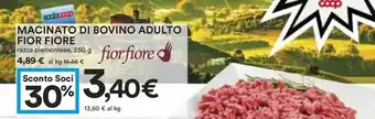 Coop MACINATO DI BOVINO ADULTO FIOR FIORE razza piemontese, 250 g offerta