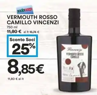 Coop VERMOUTH ROSSO CAMILLO VINCENZI offerta