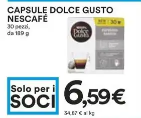 Coop CAPSULE DOLCE GUSTO NESCAFÉ 30 pezzi, da 189 g offerta