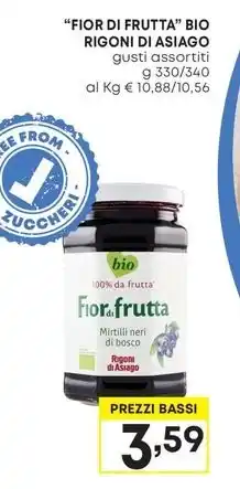 Pam "FIOR DI FRUTTA" BIO RIGONI DI ASIAGO gusti assortiti g 330/340 offerta