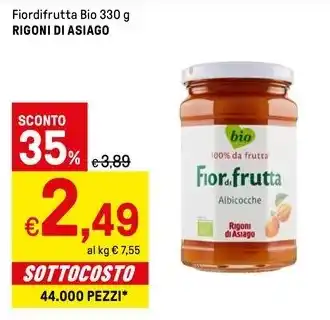 Iper La Grande Fiordifrutta Bio 330 g RIGONI DI ASIAGO offerta