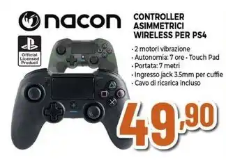 Expert nacon CONTROLLER ASIMMETRICI WIRELESS PER PS4 offerta