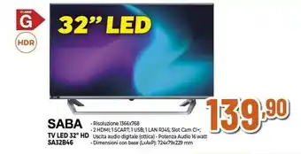 Expert SABA TV LED 32" HD SA32B46 offerta