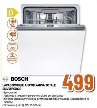 Expert BOSCH LAVASTOVIGLIE A SCOMPARSA TOTALE SMV4HVX02E offerta