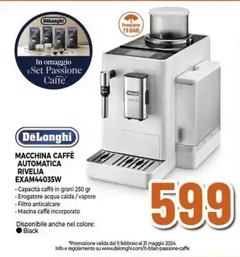 Expert DeLonghi MACCHINA CAFFÈ AUTOMATICA RIVELIA EXAM44035W offerta