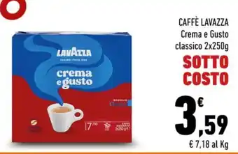 Conad Margherita CAFFÈ LAVAZZA Crema e Gusto classico 2x250g offerta