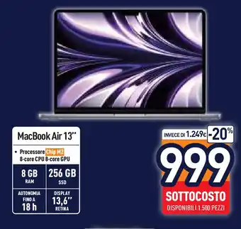 Unieuro MacBook Air 13" offerta