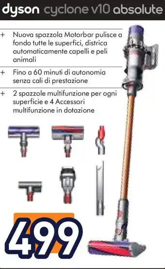 Unieuro dyson cyclone v10 absolute offerta