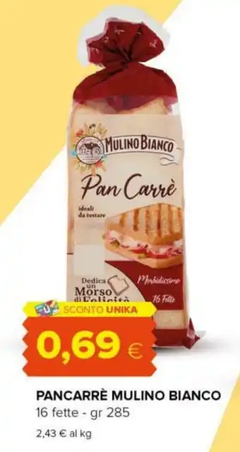 Tigre PANCARRÉ MULINO BIANCO 16 fette - gr 285 offerta