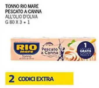 Coal TONNO RIO MARE PESCATO A CANNA G 80 X 3+ 1 offerta