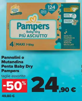 Carrefour Pannolini o Mutandina Penta Baby Dry Pampers offerta