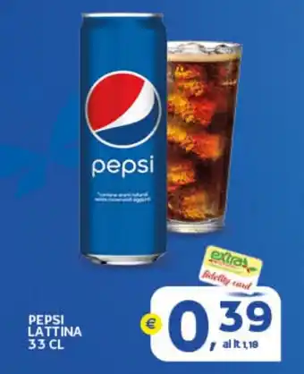 Extra Supermercati PEPSI LATTINA 33 CL offerta