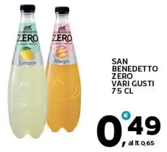 Extra Supermercati SAN BENEDETTO ZERO VARI GUSTI 75 CL offerta