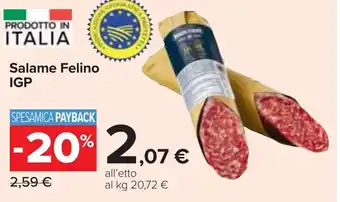 Carrefour Salame Felino IGP offerta