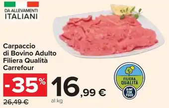 Carrefour Carpaccio di Bovino Adulto Filiera Qualità Carrefour offerta