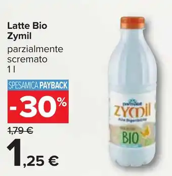 Carrefour Latte Bio Zymil parzialmente scremato 1 l offerta