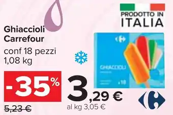 Carrefour Ghiaccioli Carrefour conf 18 pezzi 1,08 kg offerta