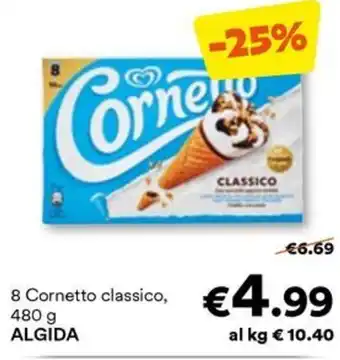 Unes 8 Cornetto classico, 480 g ALGIDA offerta